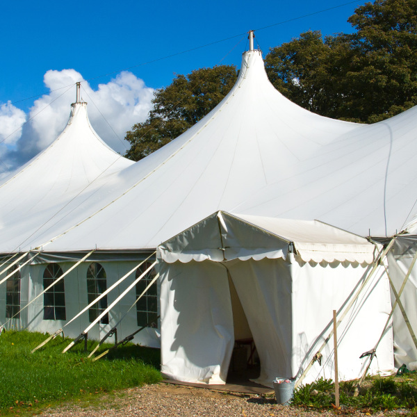Large white event tent